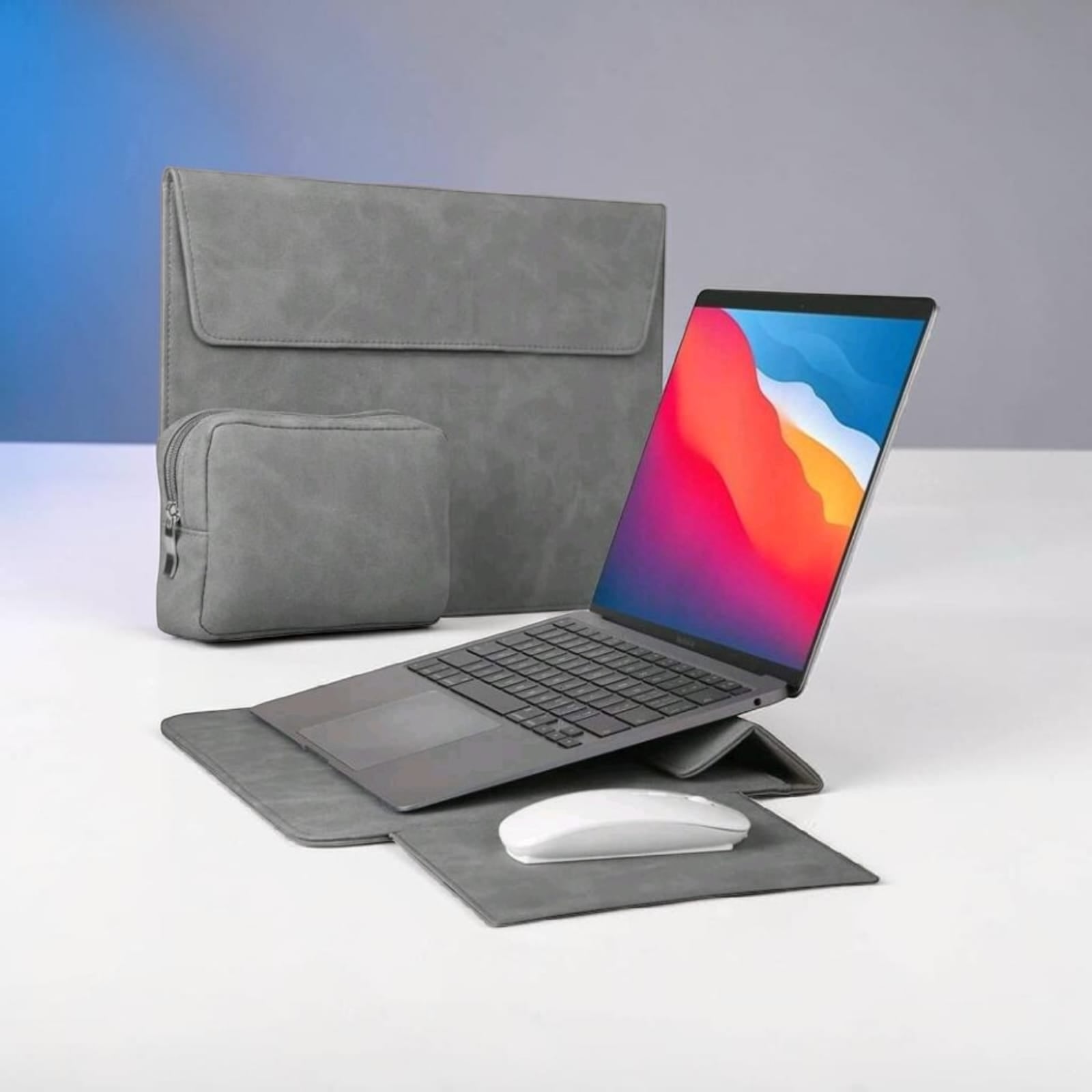LuxElite Executive Fold Laptop Sleeve & Stand Set