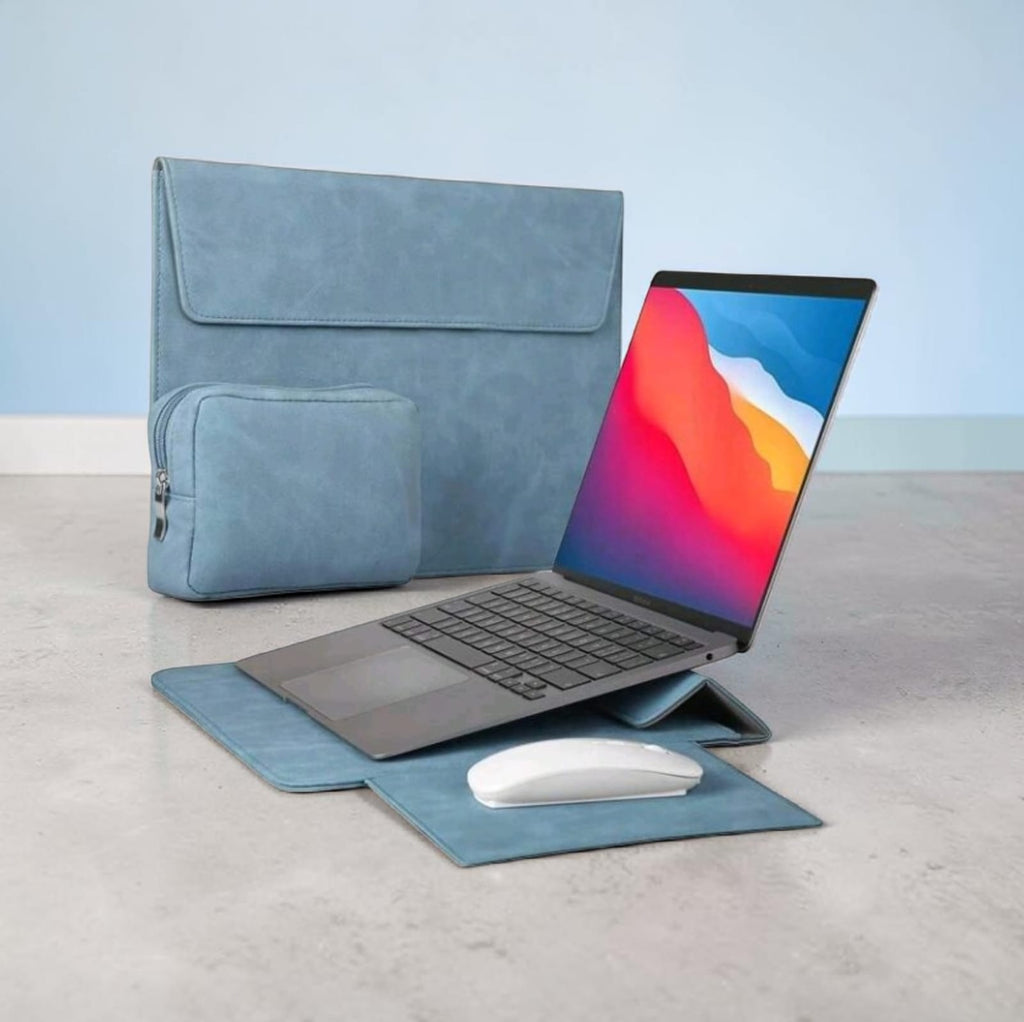 LuxElite Executive Fold Laptop Sleeve & Stand Set